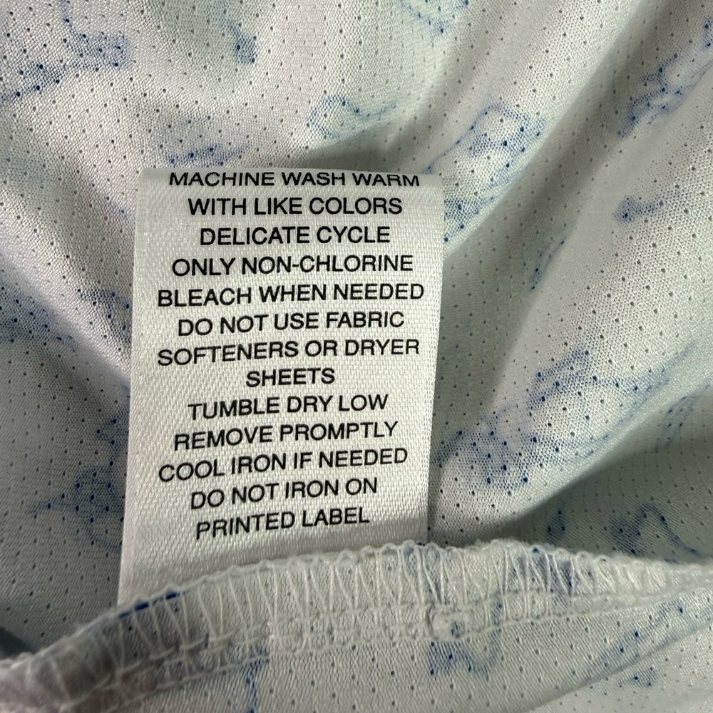 Roundtree & Yorke Bull Riding Rodeo White Blue Print Golf Polo Shirt Size 2XT - Picture 6 of 8